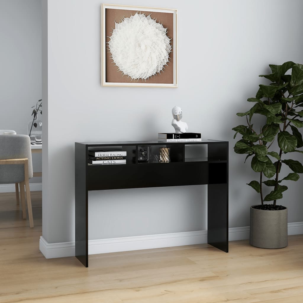 Console Table Black 105x30x80 cm Engineered Wood